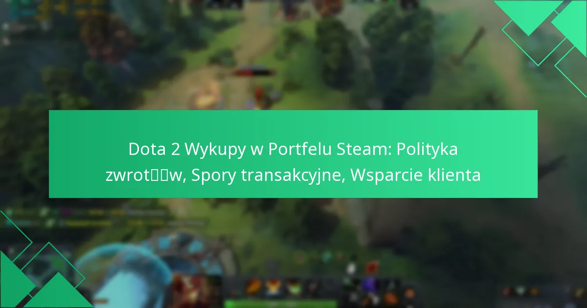 Dota 2 Wykupy w Portfelu Steam: Polityka zwrotów, Spory transakcyjne, Wsparcie klienta