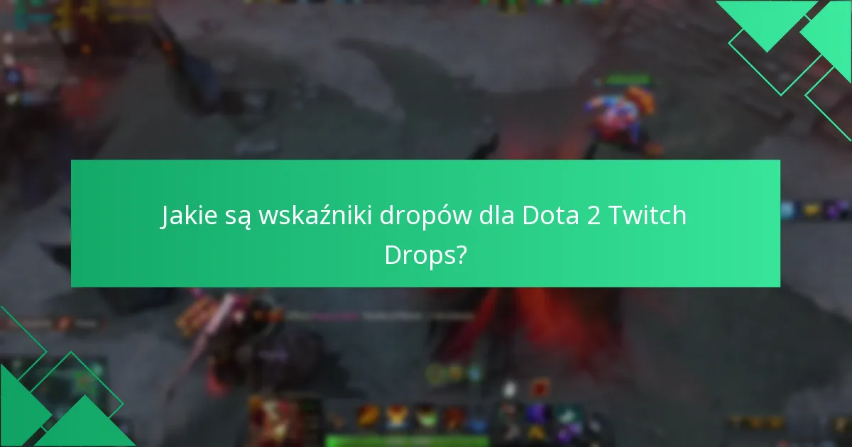 Jakie są wskaźniki dropów dla Dota 2 Twitch Drops?